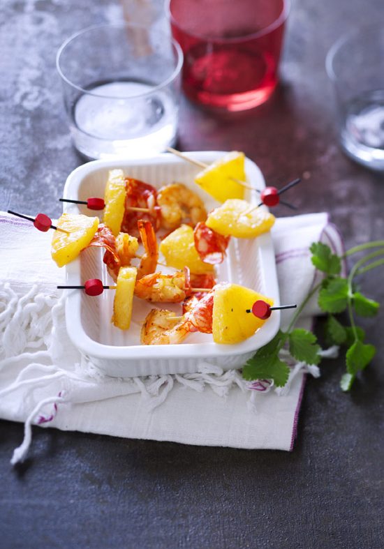 Brochettes D Ananas Crevettes Et Chorizo D Couvrez Nos Recettes