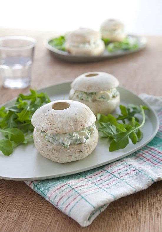 Bagel champignons et ricotta aux fines herbes