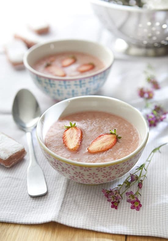 Soupe rhubarbe fraises