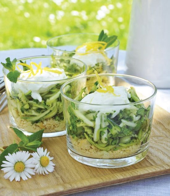 Verrine gourmande aux herbes et courgette