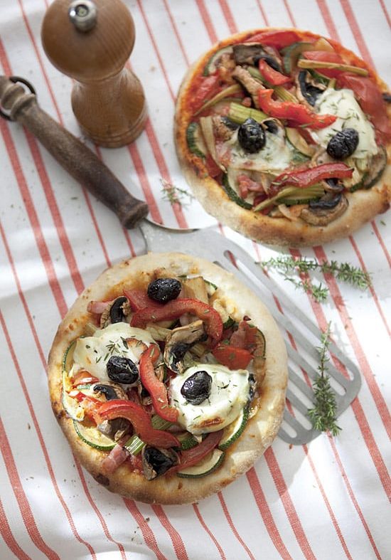 Pizza « maison » aux légumes et au chèvre