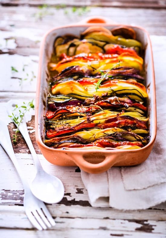 Tian pomme de terre courgette tomate oignon