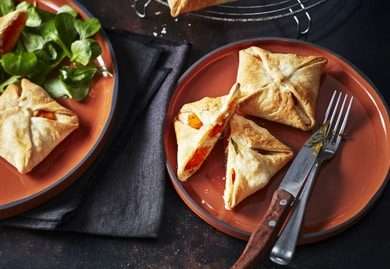 Feuilleté de courge au chèvre et cumin