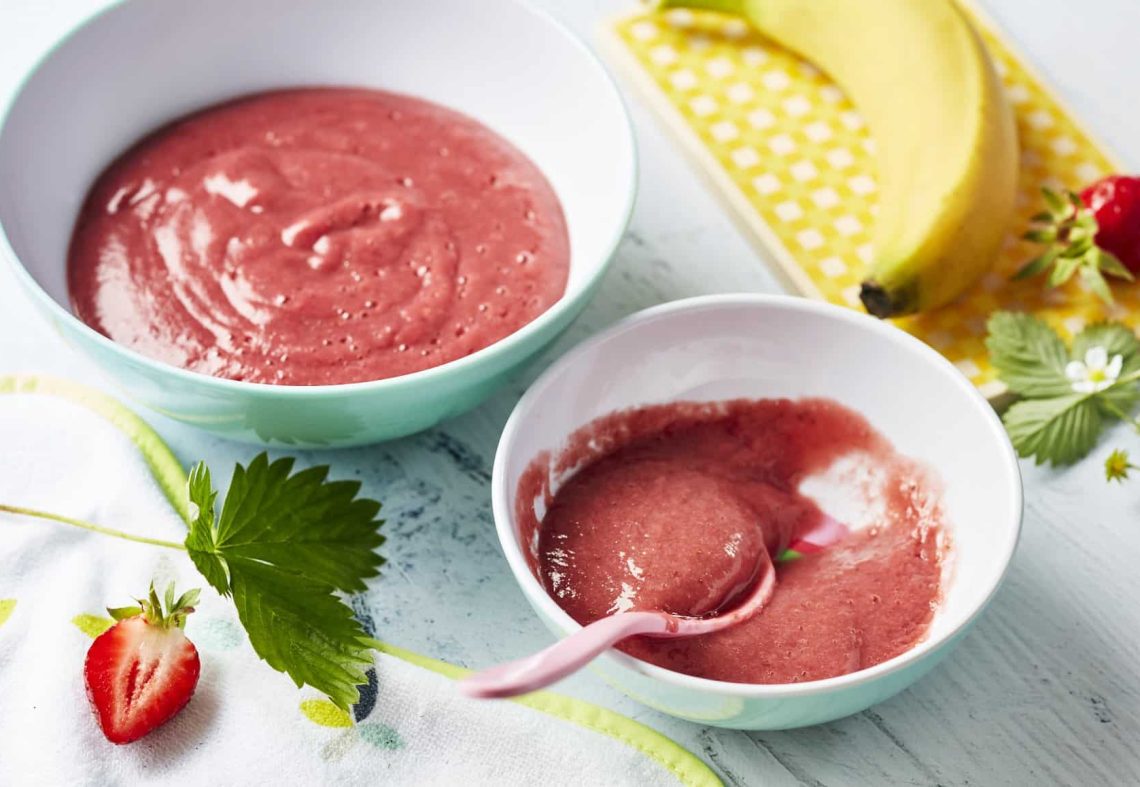 Compote de fraise, banane