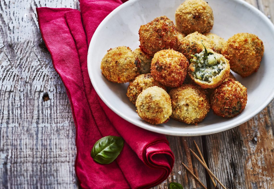 Boulettes de pommes de terre et épinards frais