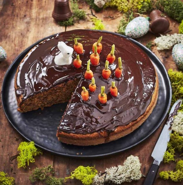 Gâteau à la carotte nappé chocolat