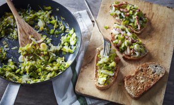 Recette Brushetta fromages, lardons & oignons sur Chefclub daily