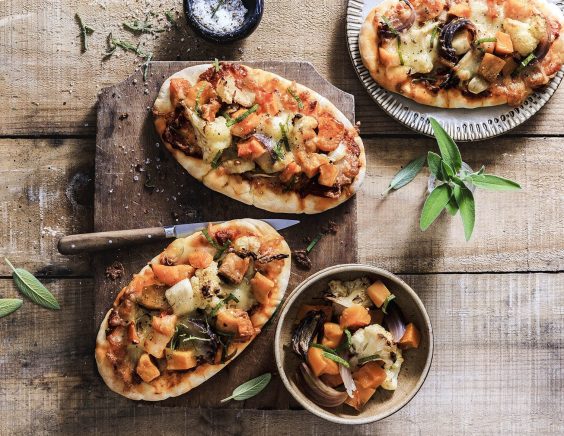 Pizzettes aux légumes rotis